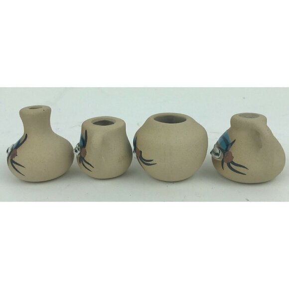 Mini 1.5" Clay Pottery Vases Jugs Lot 4 Native American Southwestern Doll House - Picture 10 of 11